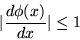 \begin{displaymath}\vert\frac{d\phi(x)}{dx}\vert \leq 1 \end{displaymath}