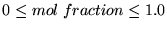 $ 0 \le mol \; fraction \le 1.0 $